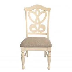 Ridgevalley Chaises Nouro (lot de 2) - Tissu / Peuplier massif - Beige chiné / Blanc crème -Chaises Soldes 1000265874 210519 10473300002 DETAILS P000000001000265874