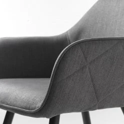 Red Living Chaises à accoudoirs Delvin (lot de 2) - Tissu / Métal - Gris / Noir -Chaises Soldes 1000266962 210525 14342900173 DETAILS P000000001000266962