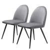 Red Living Chaises Delvin (lot de 2) - Tissu / Métal - Gris / Noir -Chaises Soldes 1000266966 210525 14343000194 IMAGE P000000001000266966