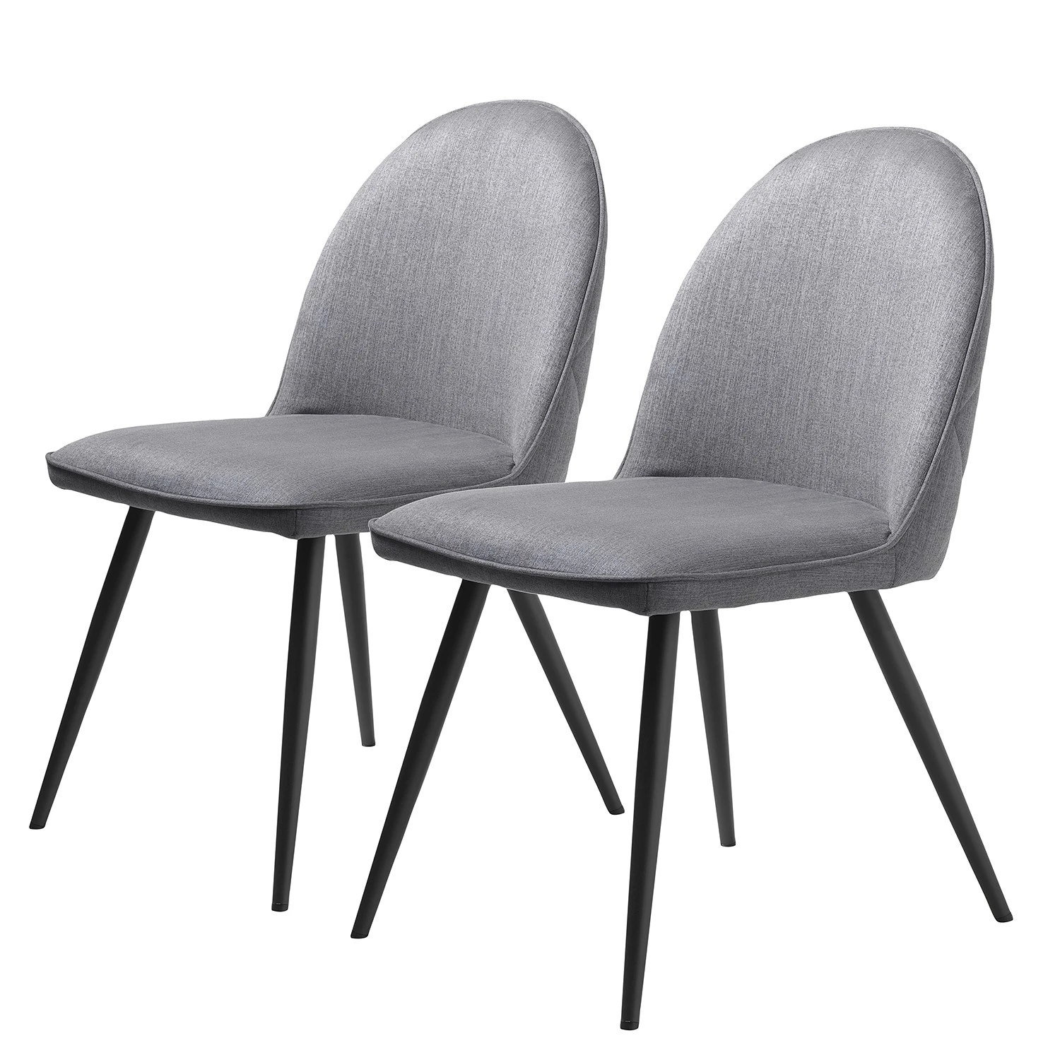 Red Living Chaises Delvin (lot de 2) - Tissu / Métal - Gris / Noir 3 Red Living Chaises Delvin (lot de 2) - Tissu / Métal - Gris / Noir