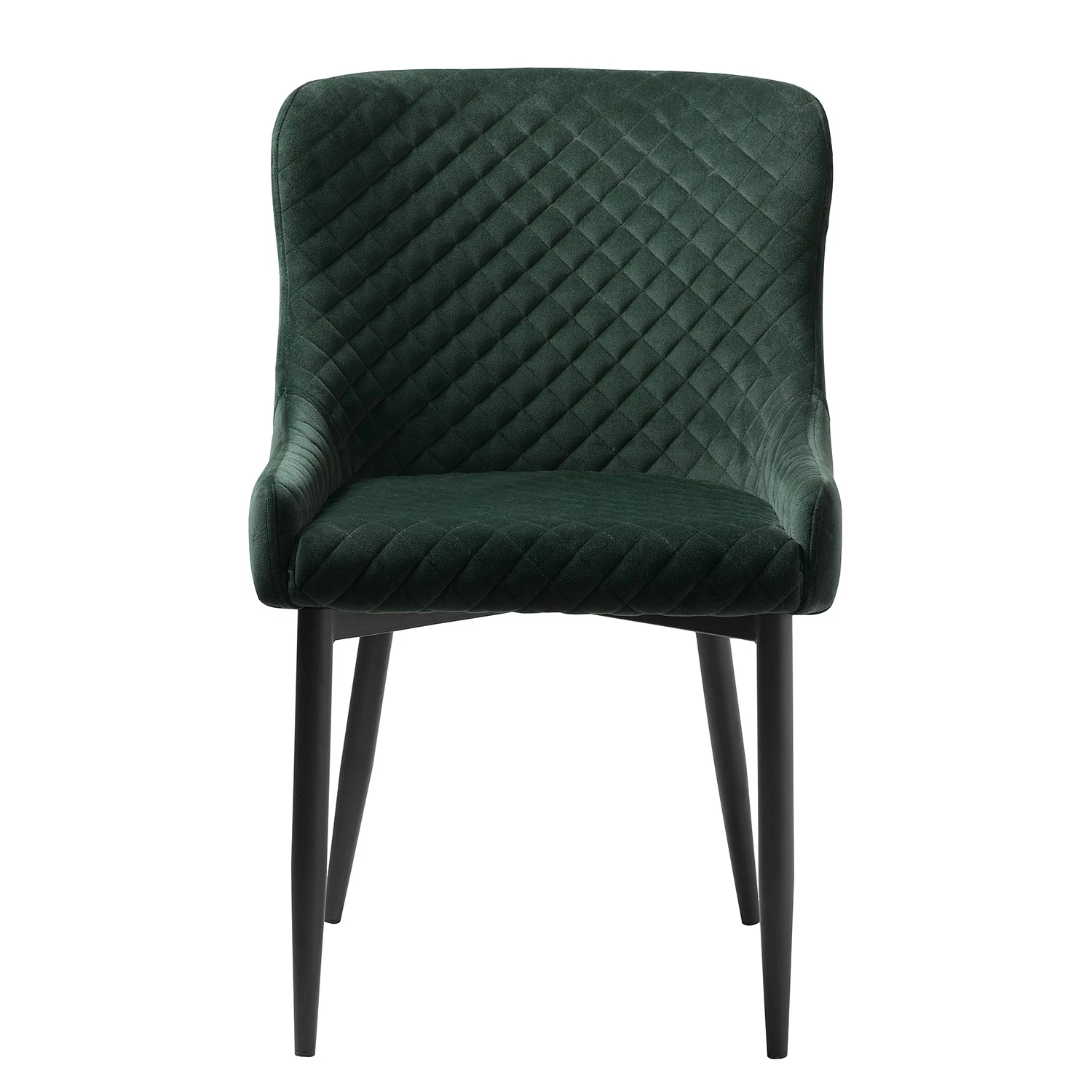 Red Living Chaises Elbi II (lot de 2) - Velours / Métal - Vert foncé / Noir 4 Red Living Chaises Elbi II (lot de 2) - Velours / Métal - Vert foncé / Noir – Image 2