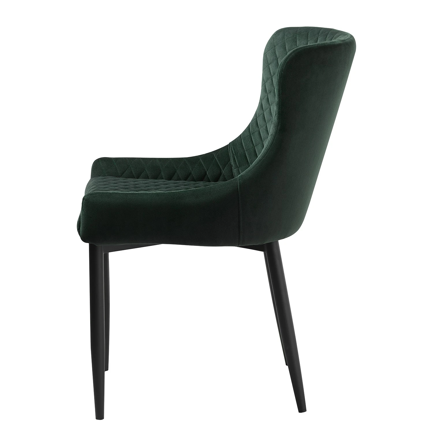 Red Living Chaises Elbi II (lot de 2) - Velours / Métal - Vert foncé / Noir 5 Red Living Chaises Elbi II (lot de 2) - Velours / Métal - Vert foncé / Noir – Image 3