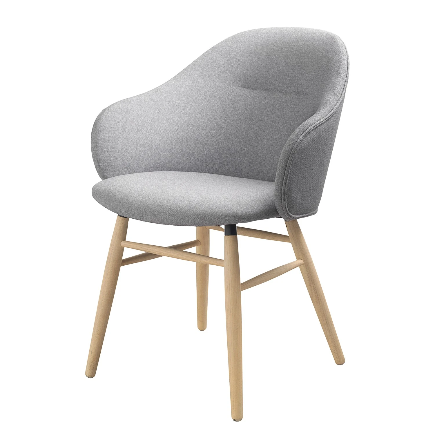 Norrwood Chaise à accoudoirs Epalia - Tissu / Chêne massif - Gris clair / Chêne 3 Norrwood Chaise à accoudoirs Epalia - Tissu / Chêne massif - Gris clair / Chêne