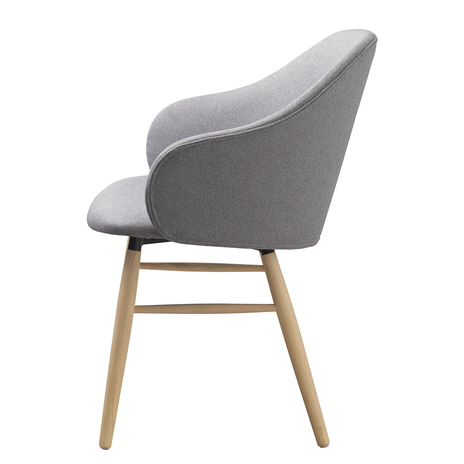 Norrwood Chaise à accoudoirs Epalia - Tissu / Chêne massif - Gris clair / Chêne 5 Norrwood Chaise à accoudoirs Epalia - Tissu / Chêne massif - Gris clair / Chêne – Image 3