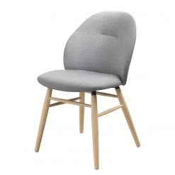 Norrwood Chaise Epalia - Tissu / Chêne massif - Gris clair / Chêne