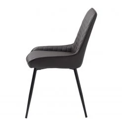 Red Living Chaises Dela II (lot de 2) - Imitation cuir / Métal - Marron foncé / Noir -Chaises Soldes 1000266985 210525 14343600315 DETAILS P000000001000266985