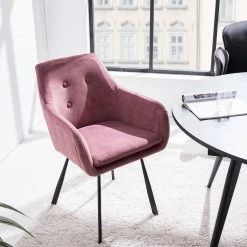 Ars manufacti Chaise à accoudoirs Yuna - Rose vieilli -Chaises Soldes 1000269994 220615 021 MOOD DETAILS P000000001000269994 mood