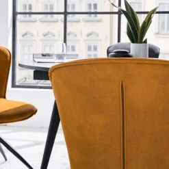 Ars manufacti Chaises capitonnées Yves (lot de 2) - Ocre -Chaises Soldes 1000270000 220615 022 MOOD DETAILS P000000001000270000 mood