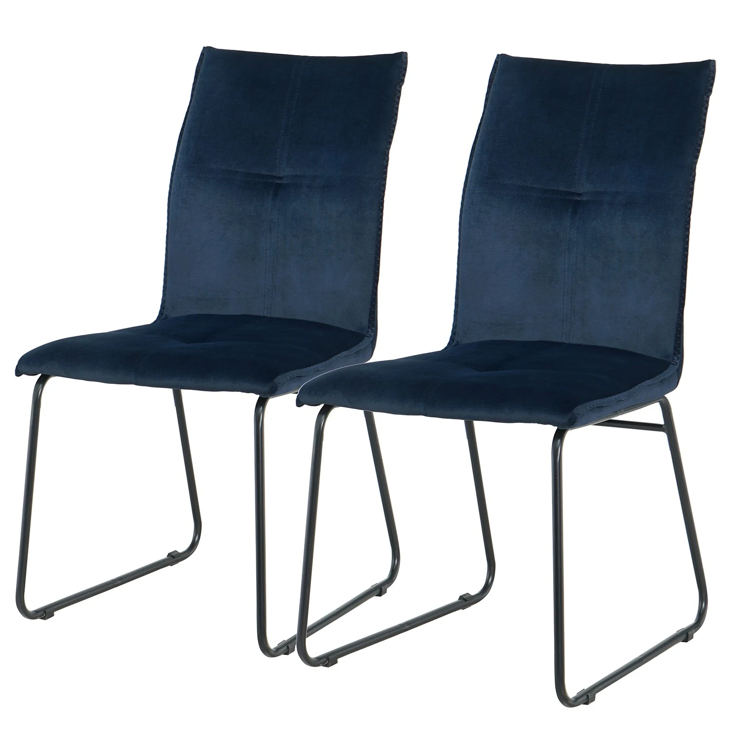 Ars manufacti Chaises capitonnées Veera (lot de 2) - Bleu nuit 3 Ars manufacti Chaises capitonnées Veera (lot de 2) - Bleu nuit