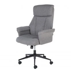 Furnitive Chaise de bureau Barking - (avec fonction massage) - Tissage à plat / Métal - Gris / Noir