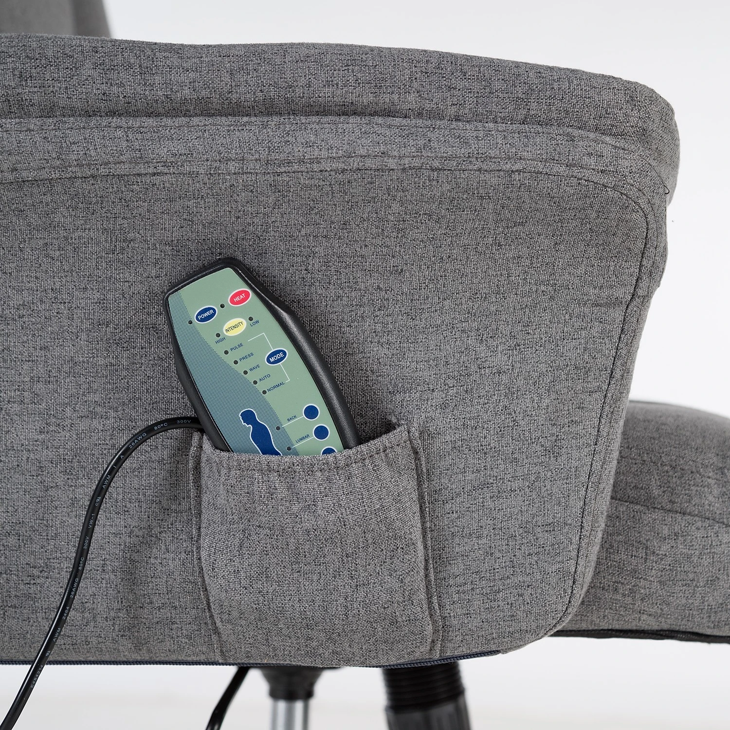 Furnitive Chaise de bureau Barking - (avec fonction massage) - Tissage à plat / Métal - Gris / Noir 12 Furnitive Chaise de bureau Barking - (avec fonction massage) - Tissage à plat / Métal - Gris / Noir – Image 10