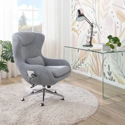 Furnitive Chaise de bureau massant Barnard - (avec fonction massage) Tissu / Métal - Gris clair / Chrome 24 Furnitive Chaise de bureau massant Barnard - (avec fonction massage) Tissu / Métal - Gris clair / Chrome -Chaises Soldes 1000272624 220823 020 MOOD DETAILS P000000001000272624 mood