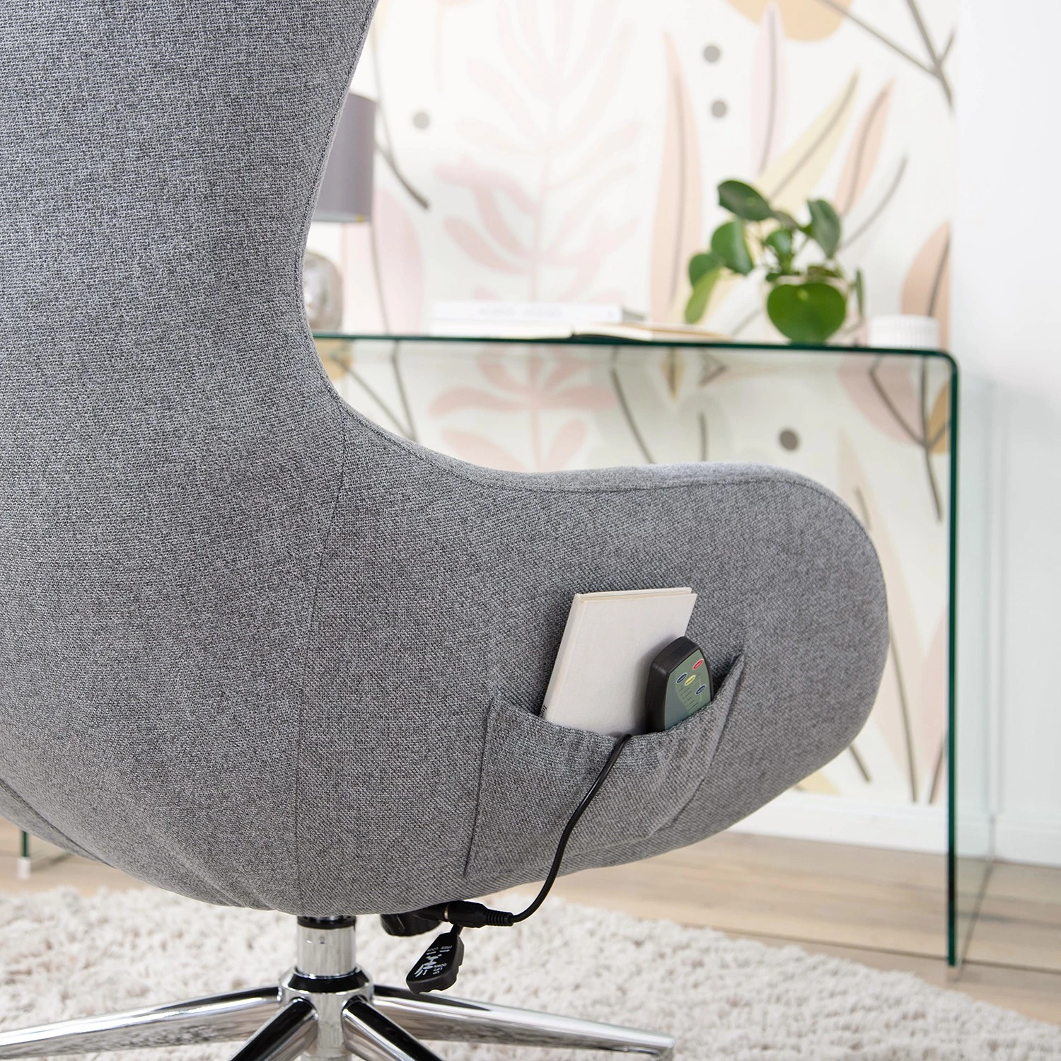 Furnitive Chaise de bureau massant Barnard - (avec fonction massage) Tissu / Métal - Gris clair / Chrome 20 Furnitive Chaise de bureau massant Barnard - (avec fonction massage) Tissu / Métal - Gris clair / Chrome – Image 18