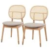 Studio Copenhagen Chaises Coy (lot de 2) - Rotin et tissu / Hêtre massif - Cappuccino -Chaises Soldes 1000273456 220420 010 IMAGE P000000001000273456