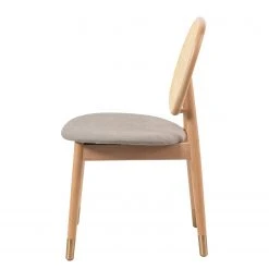 Studio Copenhagen Chaises Coy (lot de 2) - Rotin et tissu / Hêtre massif - Cappuccino -Chaises Soldes 1000273456 220420 035 DETAILS P000000001000273456