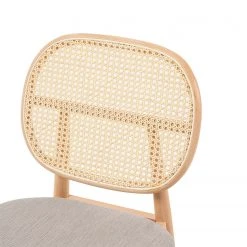 Studio Copenhagen Chaises Coy (lot de 2) - Rotin et tissu / Hêtre massif - Cappuccino -Chaises Soldes 1000273456 220420 045 DETAILS P000000001000273456