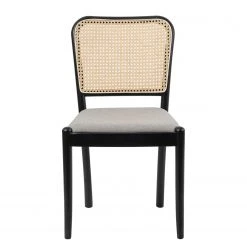 Studio Copenhagen Chaises Cutis (lot de 2) - Rotin et tissu / Hêtre massif - Gris lumineux -Chaises Soldes 1000273457 220420 030 DETAILS P000000001000273457