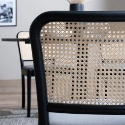 Studio Copenhagen Chaises Cutis (lot de 2) - Rotin et tissu / Hêtre massif - Gris lumineux -Chaises Soldes 1000273457 220819 031 DETAILS P000000001000273457