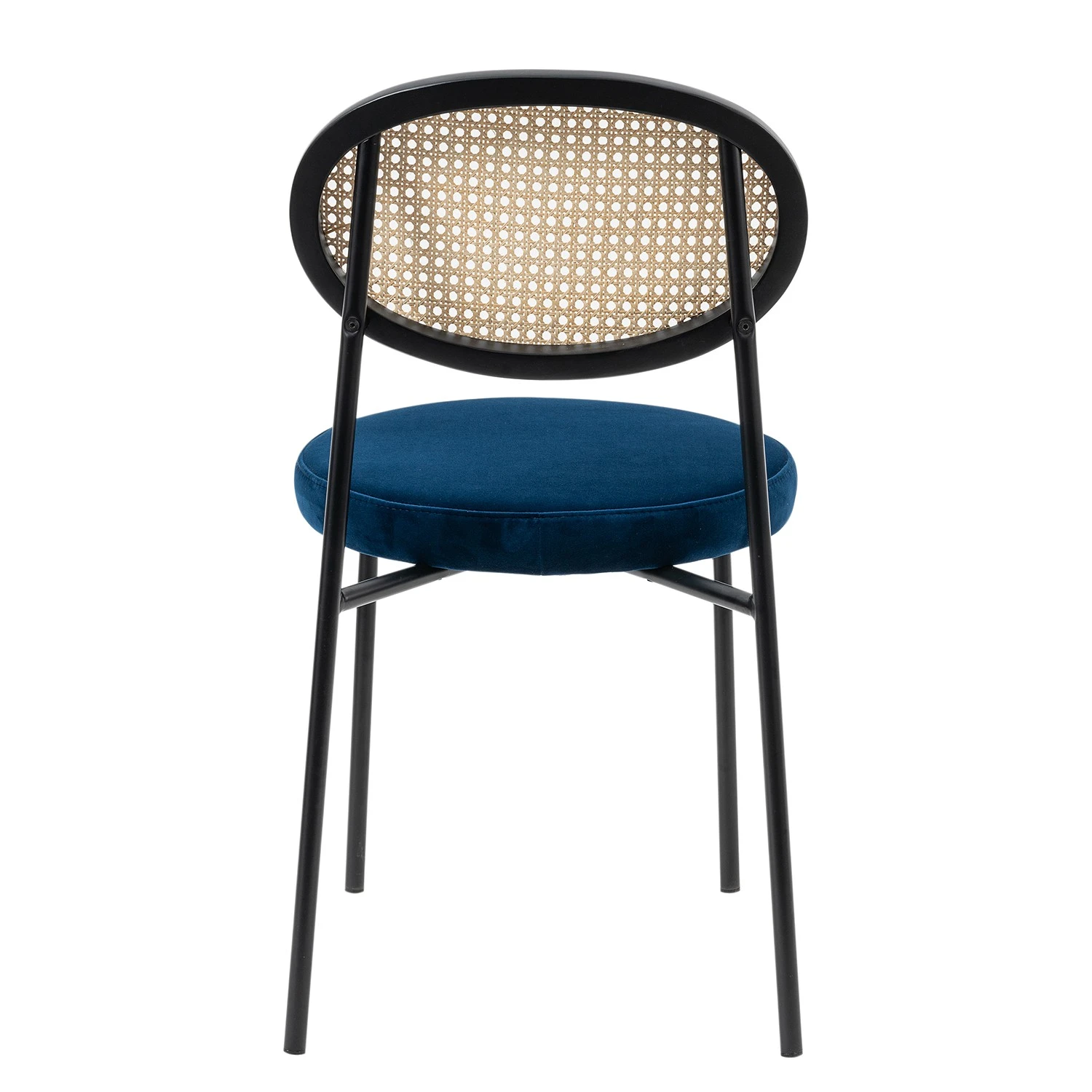 Studio Copenhagen Chaises Davie (lot de 2) - Rotin et tissu / Métal - Bleu 9 Studio Copenhagen Chaises Davie (lot de 2) - Rotin et tissu / Métal - Bleu – Image 7