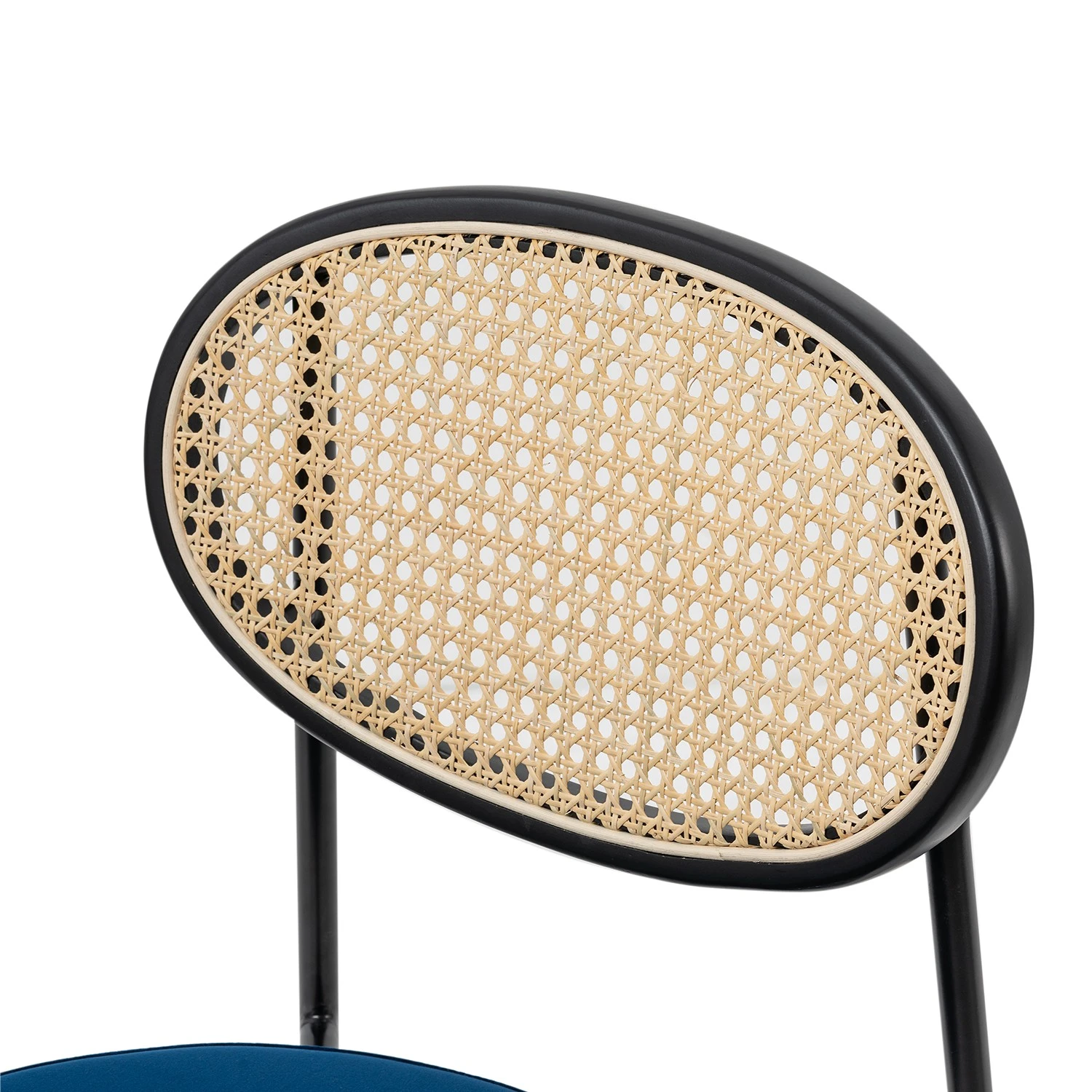 Studio Copenhagen Chaises Davie (lot de 2) - Rotin et tissu / Métal - Bleu 10 Studio Copenhagen Chaises Davie (lot de 2) - Rotin et tissu / Métal - Bleu – Image 8