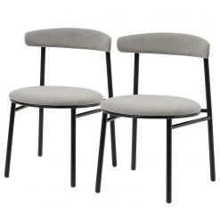 Studio Copenhagen Chaises Embi (lot de 2) - Tissu / Métal - Gris / Noir