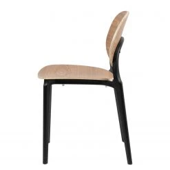 Studio Copenhagen Chaises Day (lot de 2) - Contreplaqué / Matière plastique - Imitation chêne / Noir -Chaises Soldes 1000273483 220420 035 DETAILS P000000001000273483