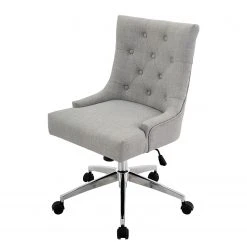 Chaise de bureau Caney - Tissage à plat / Métal - Gris clair / Chrome