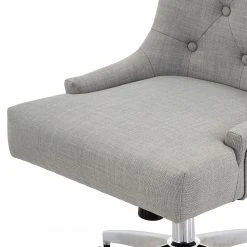 Chaise de bureau Caney - Tissage à plat / Métal - Gris clair / Chrome -Chaises Soldes 1000274199 211126 132905000048 DETAILS P000000001000274199