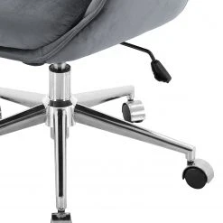 Furnitive Chaise de bureau Stody - Velours / Métal - Gris foncé / Chrome -Chaises Soldes 1000274200 211126 132905000054 DETAILS P000000001000274200