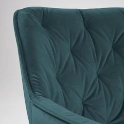 Jack & Alice Chaises à accoudoirs Kiana (lot de 2) - Velours / Acier - Bleu pétrole / Noir -Chaises Soldes 1000274208 210618 10464100043 DETAILS P000000001000274208