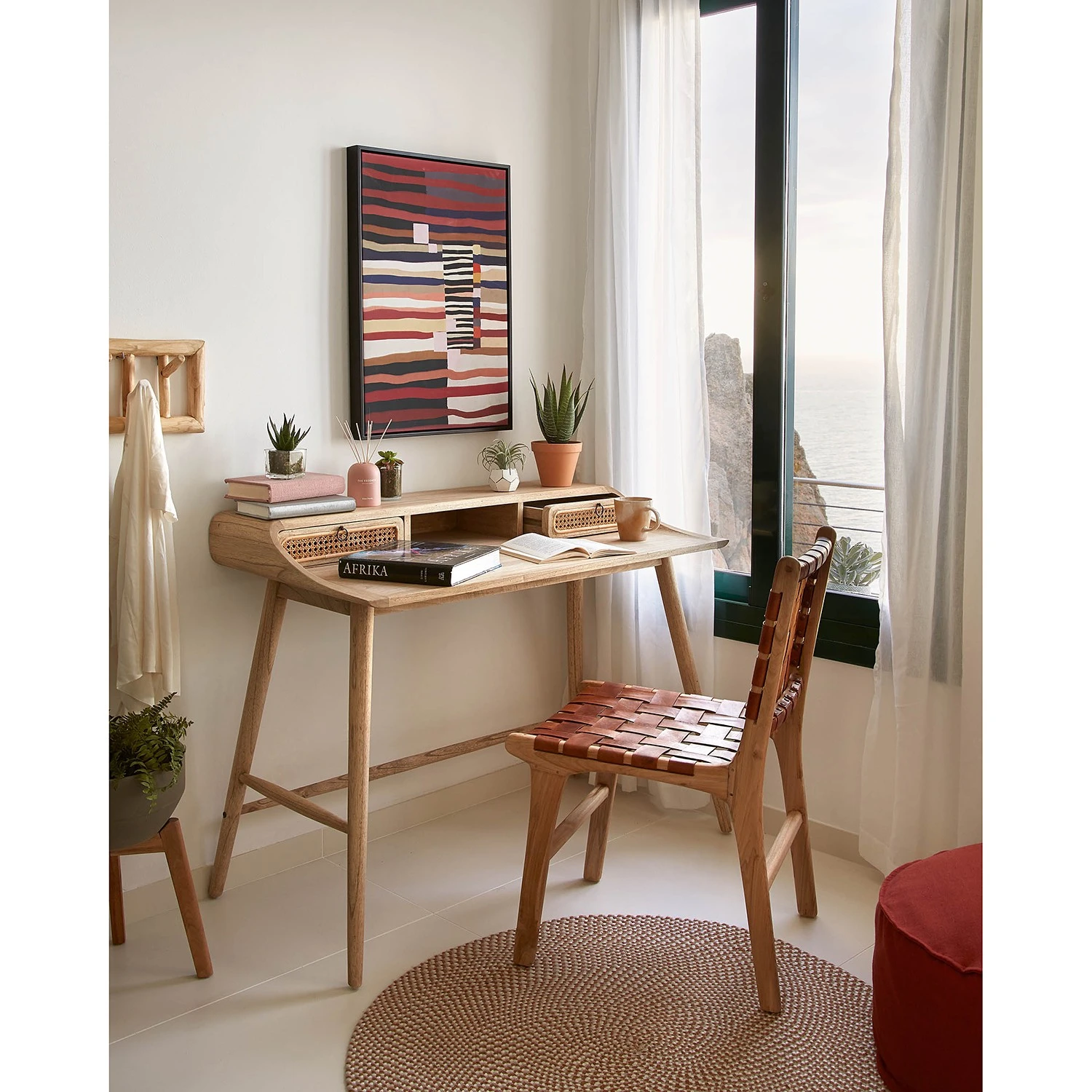 Maison Belfort Chaises Charles (lot de 2) - Cuir / Teck massif - Cognac / Teck 4 Maison Belfort Chaises Charles (lot de 2) - Cuir / Teck massif - Cognac / Teck – Image 2