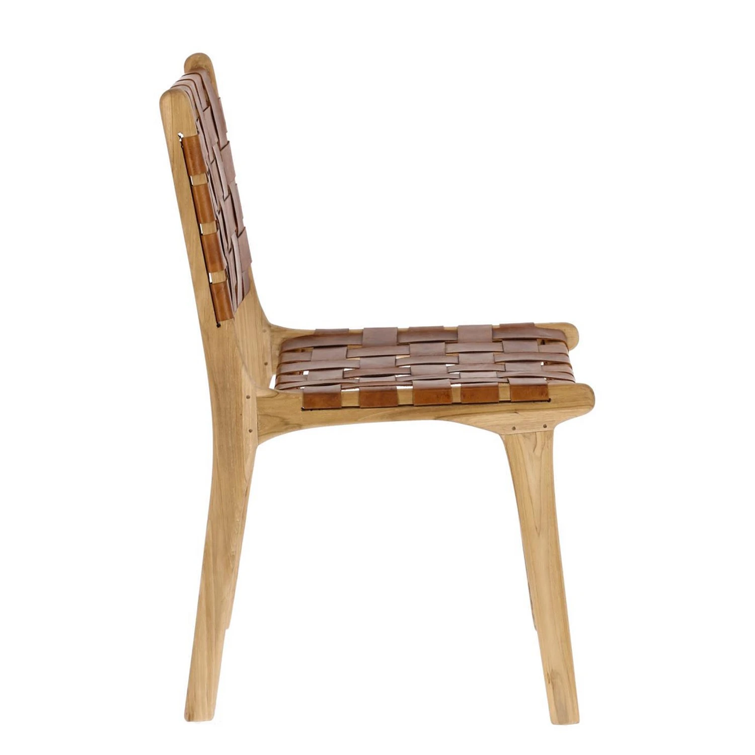 Maison Belfort Chaises Charles (lot de 2) - Cuir / Teck massif - Cognac / Teck 7 Maison Belfort Chaises Charles (lot de 2) - Cuir / Teck massif - Cognac / Teck – Image 5