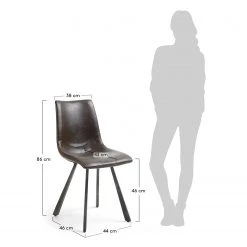 Fredriks Chaises Tryon (lot de 4) - Imitation cuir / Acier - Marron foncé vintage / Marron foncé 13 Fredriks Chaises Tryon (lot de 4) - Imitation cuir / Acier - Marron foncé vintage / Marron foncé -Chaises Soldes 1000274215 210618 10464200103 SKETCH DETAILS P000000001000274215 sketch