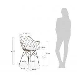 Ars manufacti Chaises Edison (lot de 2) - Rotin / Acier - Marron clair / Anthracite -Chaises Soldes 1000274216 210618 10464200110 SKETCH DETAILS P000000001000274216 sketch