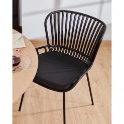 Mørteens Chaises Sakira (lot de 4) - Imitation cuir / Acier - Noir -Chaises Soldes 1000274225 210618 10464300172 MOOD DETAILS P000000001000274225 mood