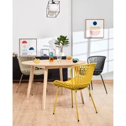 Mørteens Chaises Sakira (lot de 4) - Imitation cuir / Acier - Noir -Chaises Soldes 1000274225 210618 10464300173 MOOD DETAILS P000000001000274225 mood