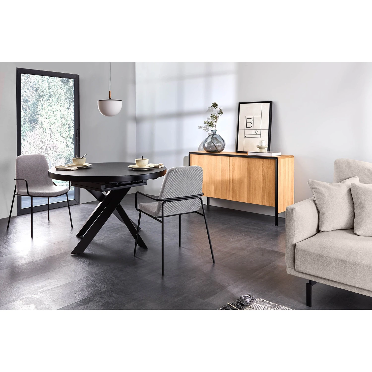 Fredriks Chaises à accoudoirs Gina (lot de 2) - Gris 4 Fredriks Chaises à accoudoirs Gina (lot de 2) - Gris – Image 2