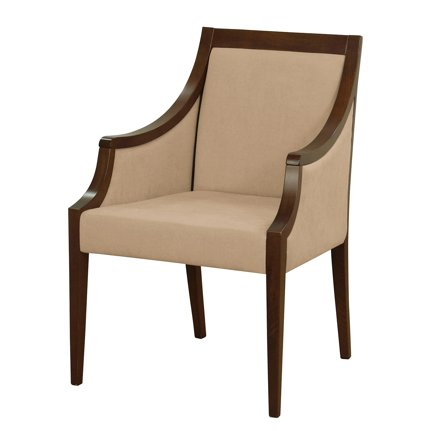 Velvet Studio Chaise à accoudoirs Tofino - Tissu / Hêtre massif - Camel / Hêtre 3 Velvet Studio Chaise à accoudoirs Tofino - Tissu / Hêtre massif - Camel / Hêtre