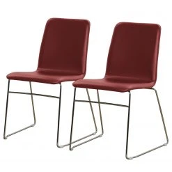 Red Living Chaises capitonnées Myko (lot de 2) - Carmin
