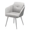 Loftscape Chaise à accoudoirs Canillo - Microfibre / Acier inoxydable - Gris clair / Acier inoxydable -Chaises Soldes 1000274791 210628 13333900001 IMAGE P000000001000274791