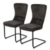 Chaises cantilever Amalia II (lot de 2) - Microfibre / Acier - Anthracite / Noir -Chaises Soldes 1000274848 210629 14280500069 IMAGE P000000001000274848
