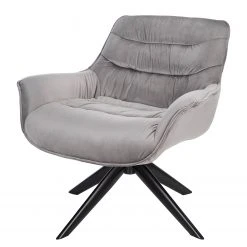 Ars manufacti Fauteuil relax Arca - Velours / Métal - Gris / Noir