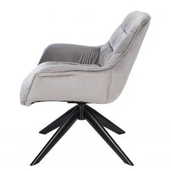 Ars manufacti Fauteuil relax Arca - Velours / Métal - Gris / Noir -Chaises Soldes 1000274878 220818 031 DETAILS P000000001000274878