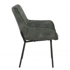 Loftscape Chaise à accoudoirs Betty - Velours / Métal - Gris vintage / Noir -Chaises Soldes 1000274879 220107 103356000136 DETAILS P000000001000274879