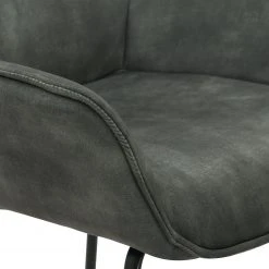 Loftscape Chaise à accoudoirs Betty - Velours / Métal - Gris vintage / Noir -Chaises Soldes 1000274879 220107 10335600180 DETAILS P000000001000274879