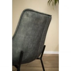 Loftscape Chaise à accoudoirs Betty - Velours / Métal - Gris vintage / Noir -Chaises Soldes 1000274879 220519 030 DETAILS P000000001000274879
