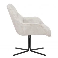 Ars manufacti Fauteuil relax Belton - Velours / Métal - Crème / Noir -Chaises Soldes 1000274880 220107 103355000122 DETAILS P000000001000274880