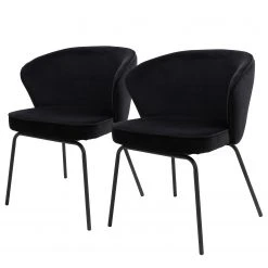 Red Living Chaises capitonnées Bird II (lot de 2) - Noir