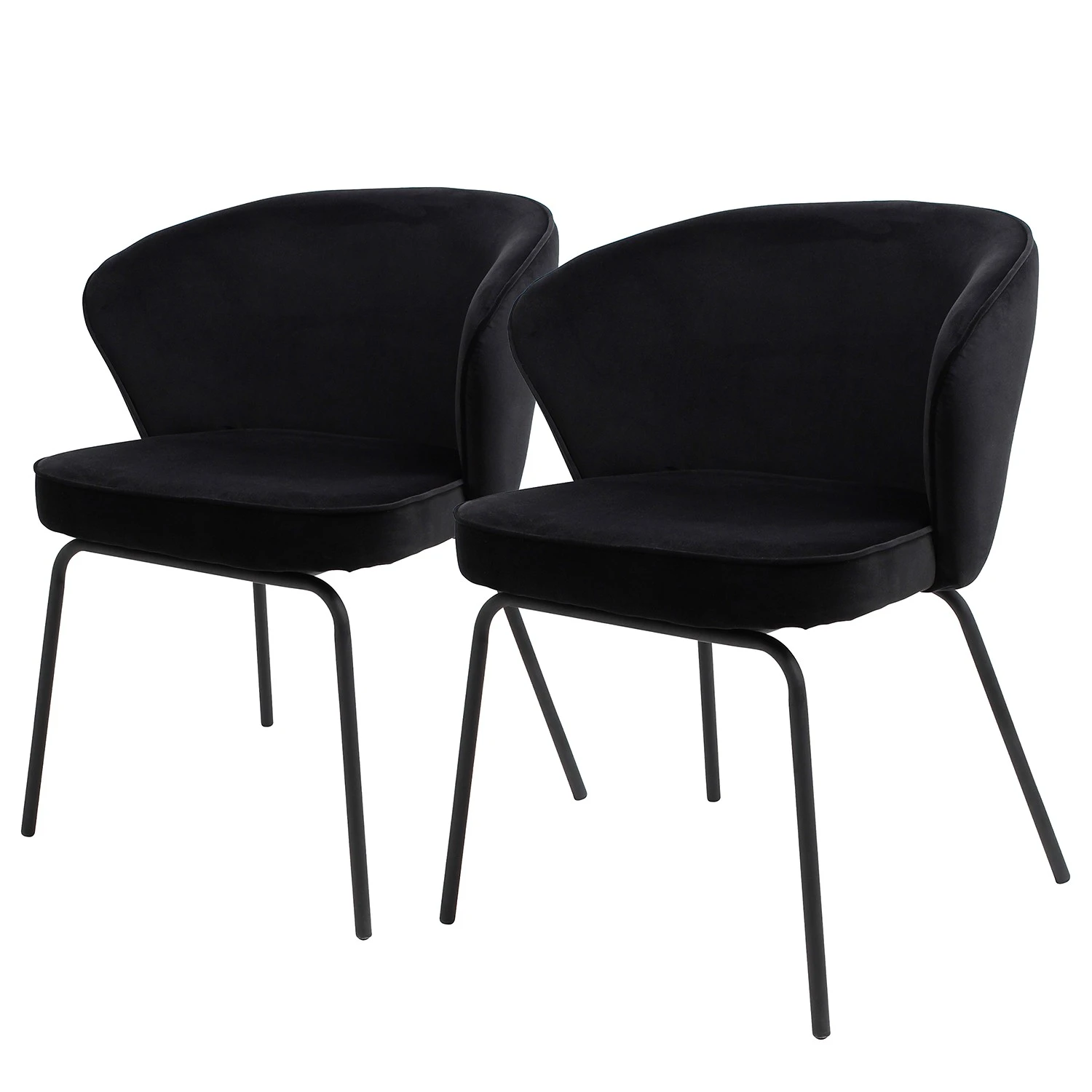 Red Living Chaises capitonnées Bird II (lot de 2) - Noir 3 Red Living Chaises capitonnées Bird II (lot de 2) - Noir