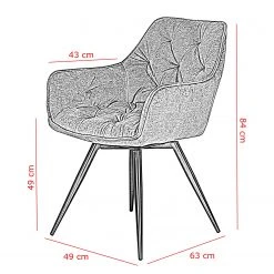 Red Living Chaises à accoudoirs Thea (lot de 2) - Anthracite -Chaises Soldes 1000275599 210622 10223800030 SKETCH DETAILS P000000001000275599 sketch